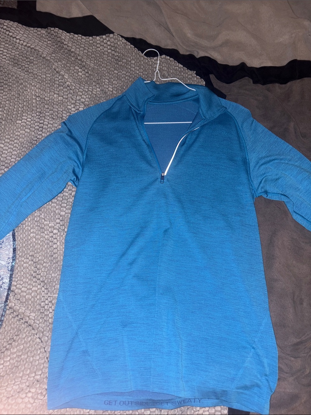 lululemon athletica Men's Teal Blue Half-Zip Sweater